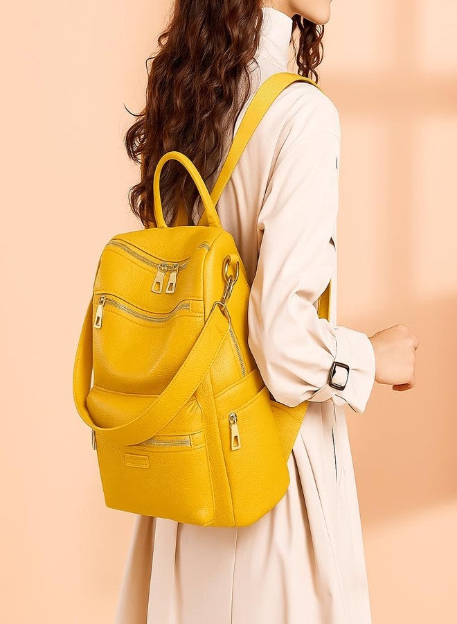 MUCHOVA Casual lighweight Backpack for Women, Medium Capacity Nurse Bag College Bookbag for School Daily Use Travel Backpack (Yellow) - Image 2